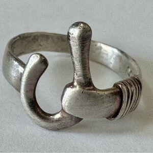 Sterling Silver Caribbean Hook Ring St. John J Knot Islands USVI